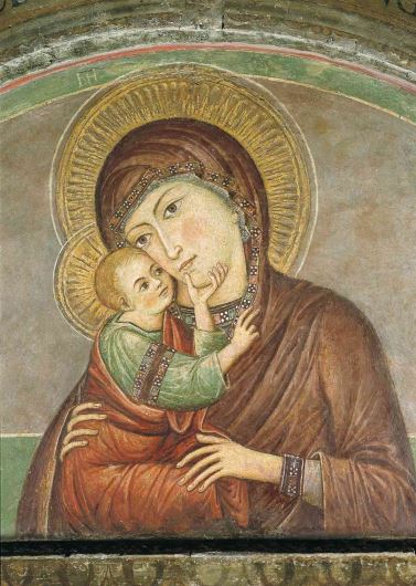 MADONNA COL BAMBINO TRA S. ANTONIO E S. FRANCESCO, PARTICOLARE. ATRIO SACRESTIA