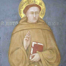 Sant'Antonio benedicente con libro, Scuola giottesca, 1326