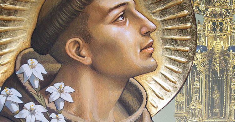 Heiliger Antonius Padua Relief – 32 Cm Hoch, Aus Marmorguss, Handgemacht In Italien