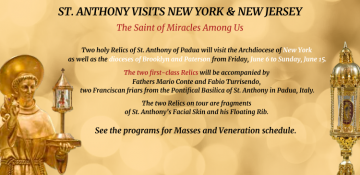 St. Anthony visits  New York, Brooklyn and Paterson. USA