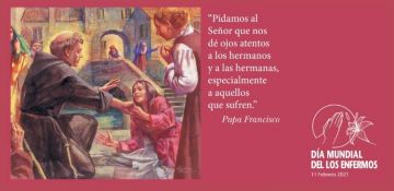 Los frailes de san Antonio rezan por los enfermos